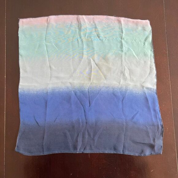 Vintage Navy, Royal, Light Blue, Lavender Lightweight Square Scarf 16.5"x17" - Picture 7 of 9